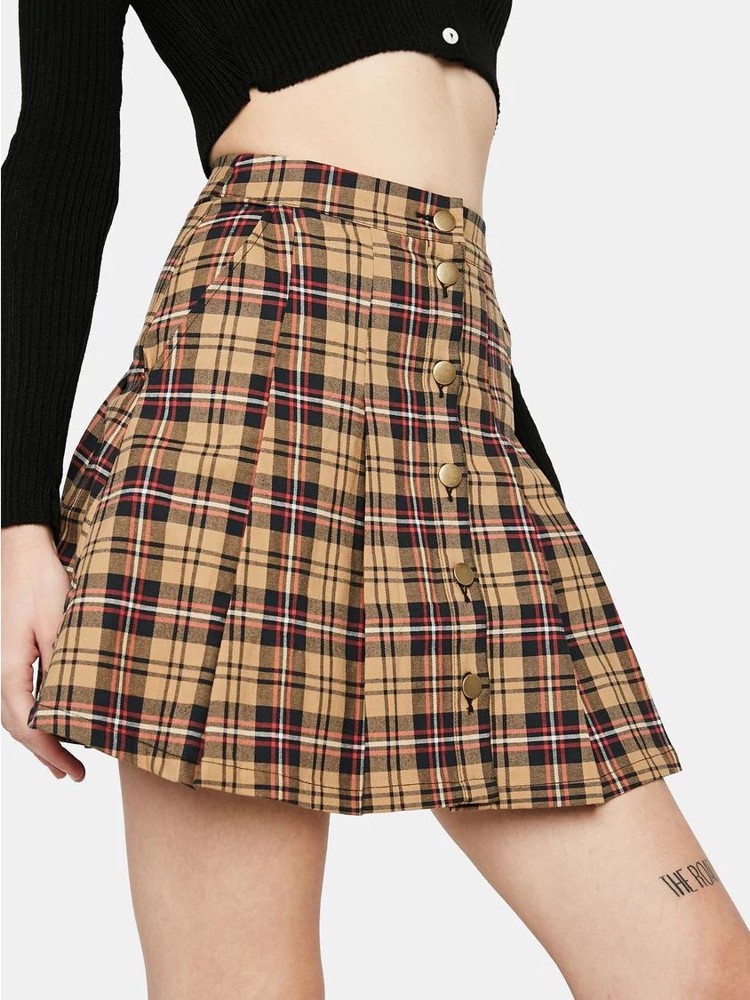 Dangerfield Life Finds A Way Plaid Mini Skirt